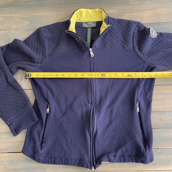 LRL Ralph Lauren Active Jacket Blue Yellow Full Zip Track - Womens XL (V6) - Picture 5 of 7